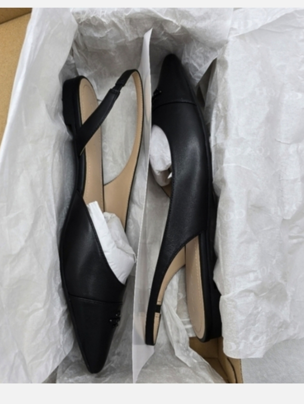 Coach Valerie Classic Slingback Black Leather Slip On Flats Women's 9.5 - Picture 10 of 11